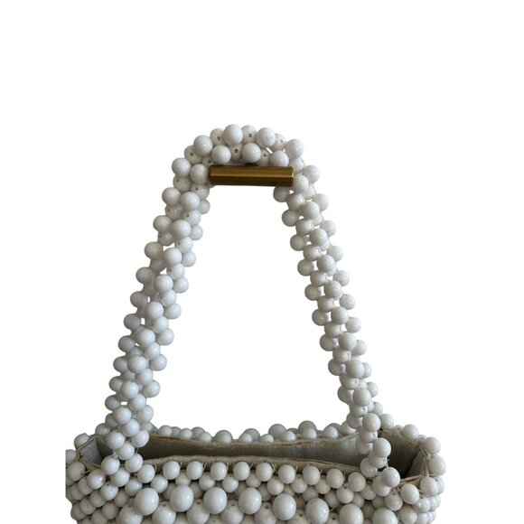 MNG MANGO White Beaded Double Strap Tote Bag - Picture 11 of 11